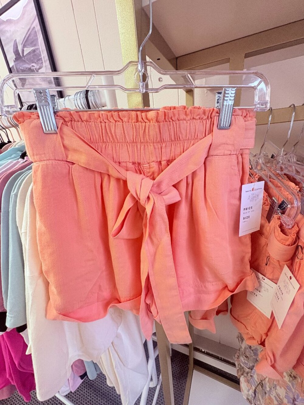 Peachy Pink Tie high Waisted Shorts